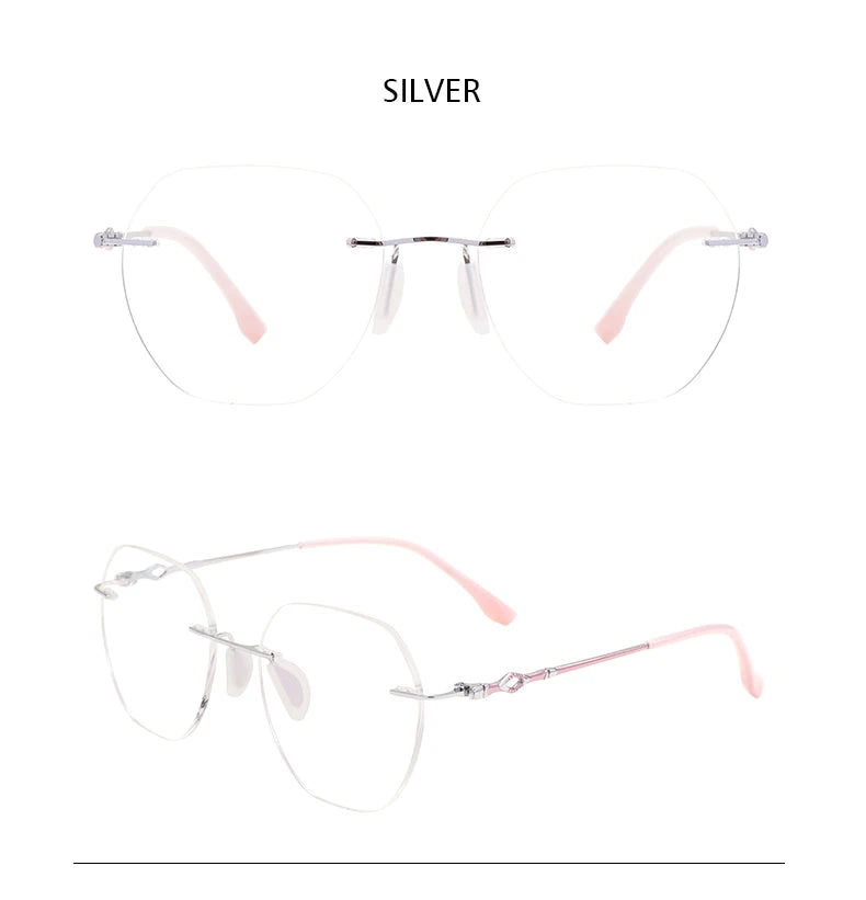 Hexagon Rimless Glasses Women & Men | Lightweight Geometric Optical Eyewear