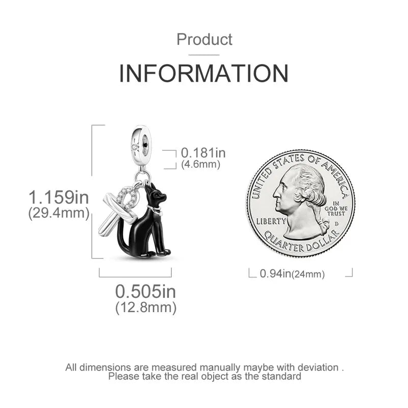 Cat Collection 925 Sterling Silver Charms Bead | Persian Bell & Multifarious Cat Dangle Fit Pandora Bracelet Necklace DIY Jewelry