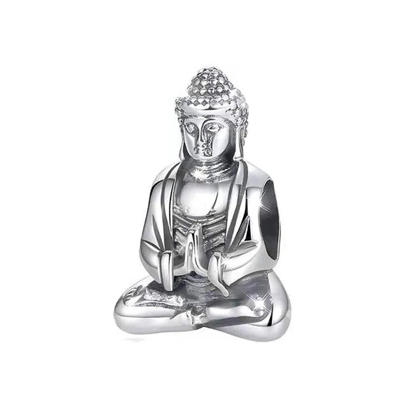 New 925 Sterling Silver Plated Christ Cross Buddha Charm Bead | Fit Original Pendant Bracelet DIY Fashion Jewelry