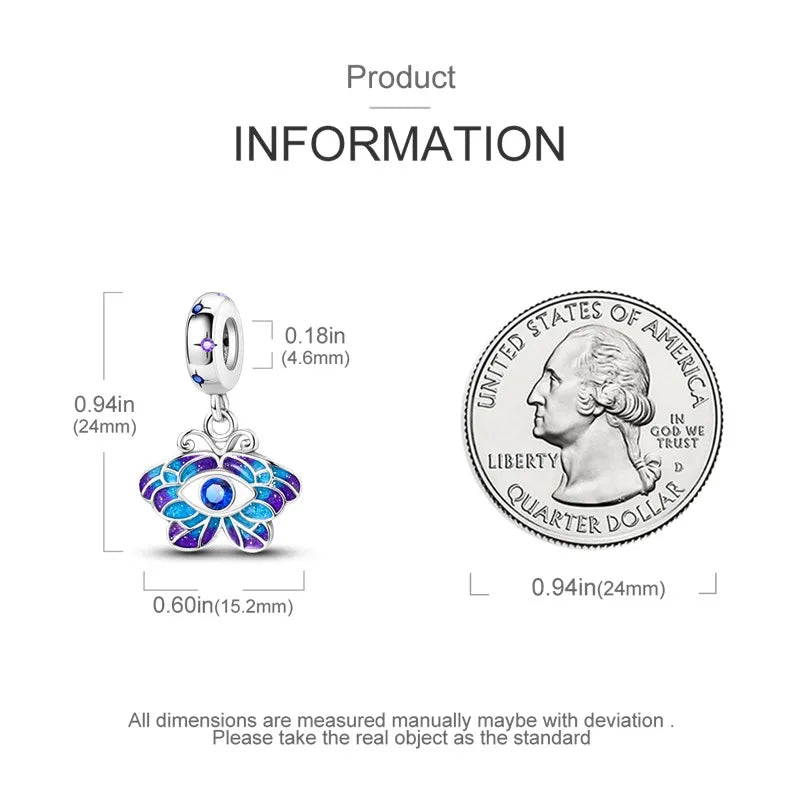 925 Sterling Silver Colorful Luminous Charms | Shell Turtle Star Beads