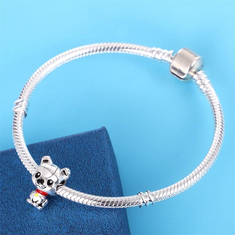 Cute Pet Kitten Puppy Sheep Charms | Fit 925 Original Pandora Bracelets | Colorful Zircon Beads DIY Jewelry Gift