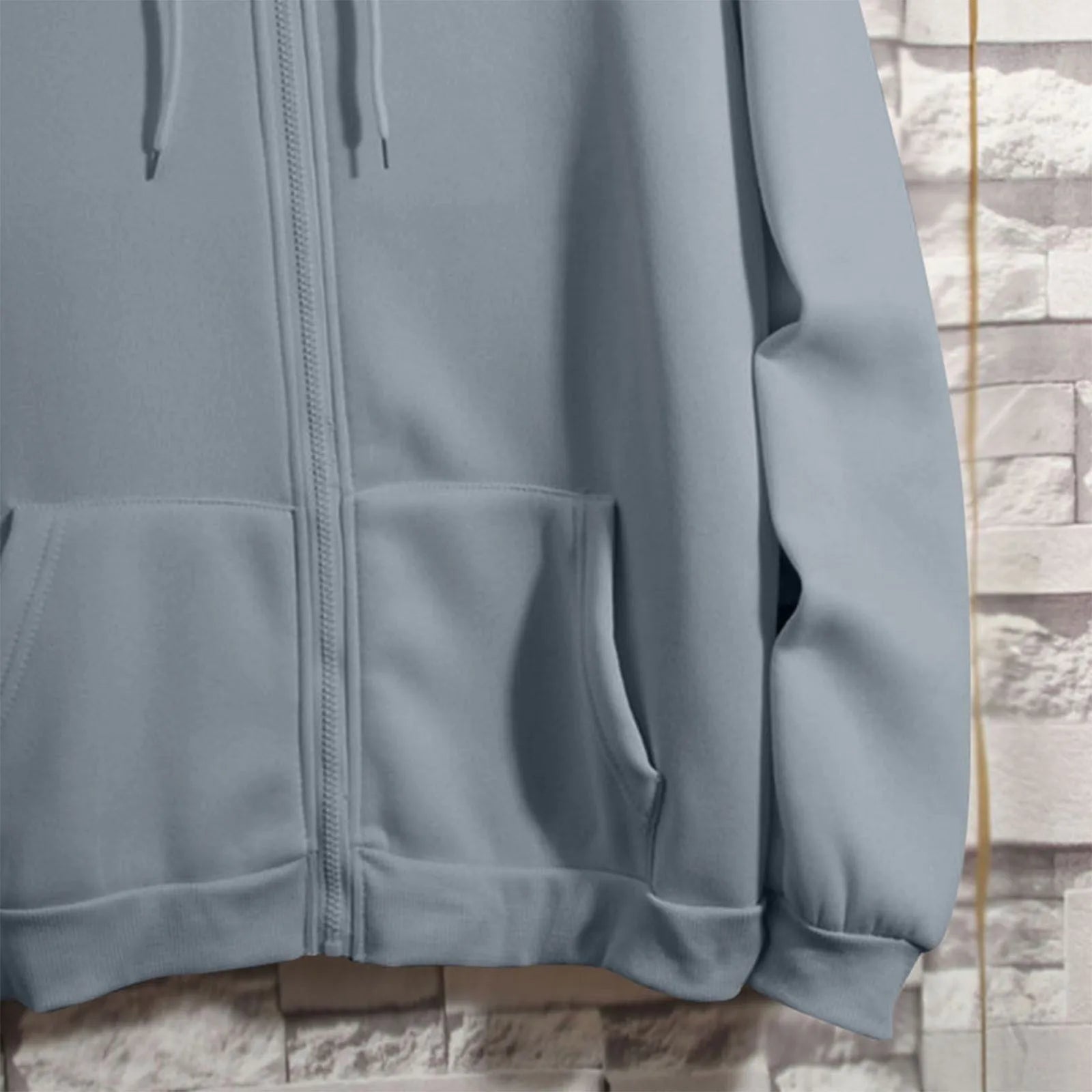 Spring Autumn Women Solid Color Hooded Sweatshirt Coat | Zipper Pocket Hoodie Jacket | Casual Outerwear Femme