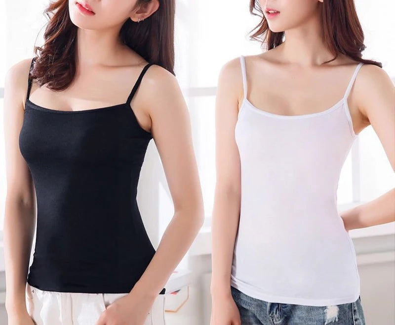 Summer Sexy Black Camisole | Women’s Sleeveless Tank Top Fitness Vest