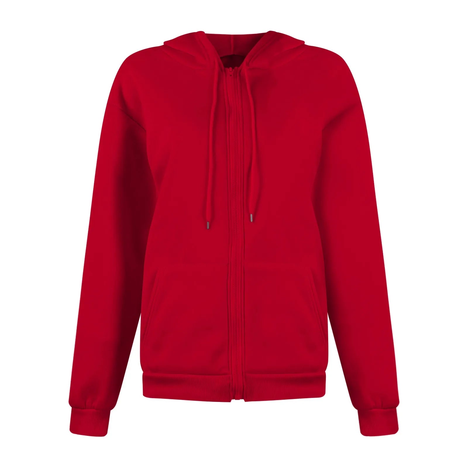 Autumn & Spring Women’s Zip Up Hoodie | Korean Style Casual Drawstring Sweatshirt Cardigan