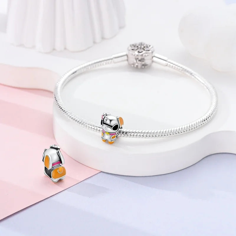Cute Pet Kitten Puppy Sheep Charms | Fit 925 Original Pandora Bracelets | Colorful Zircon Beads DIY Jewelry Gift