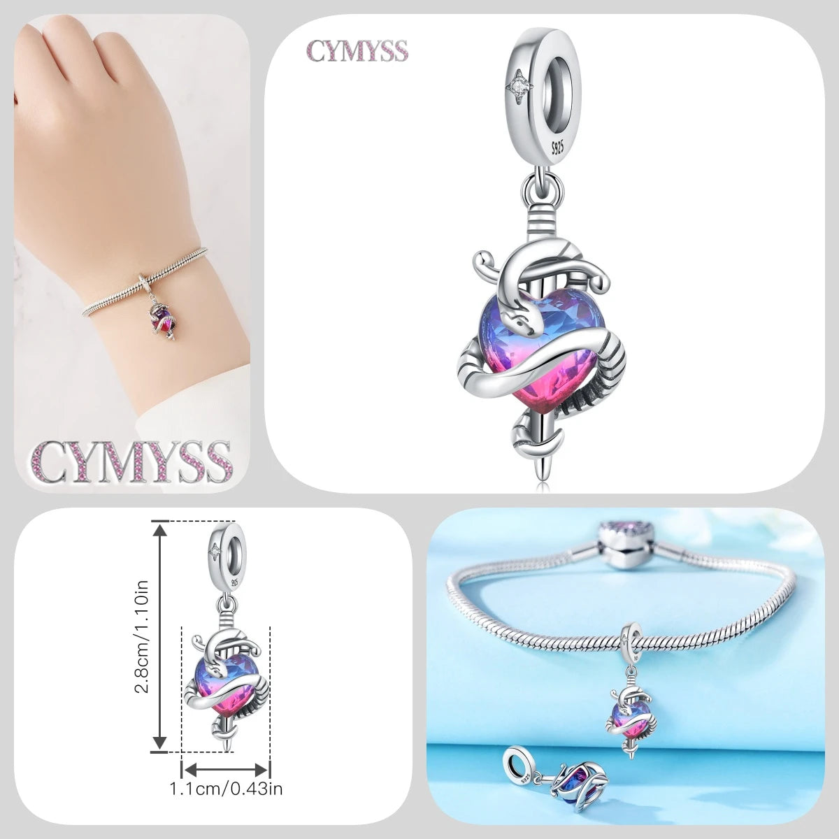 Hot Sale 925 Sterling Silver Dog & Cat Pet Charms | Cute Animal Pendant for Women Bracelet & Necklace DIY Jewelry Gift