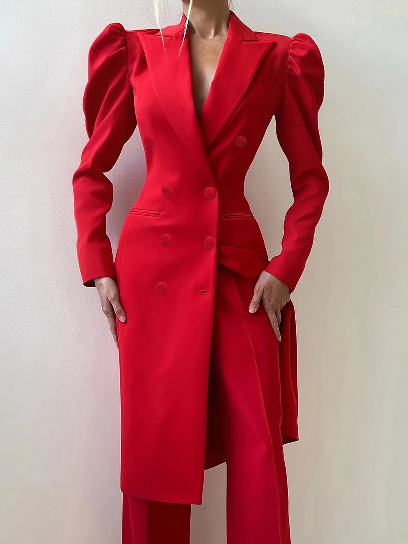 Women’s Business Blazer – Autumn Winter Long Sleeve Turn-Down Collar Button Front | High Street Office Wear
