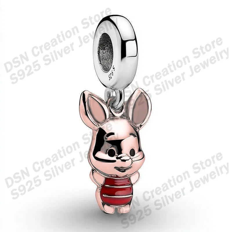 925 Sterling Silver Disney Charms | Stitch, Mickey & Cheshire Cat Beads for Original Bracelet Halloween Jewelry Gift