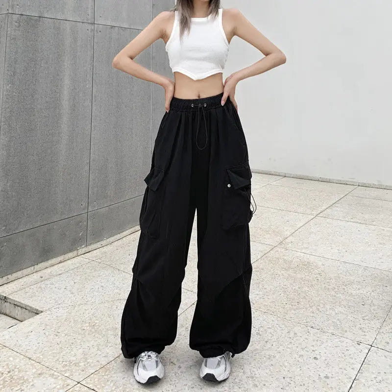 Retro Women’s Cargo Pants – High Waist Streetwear Casual Harajuku Sports Sweatpants