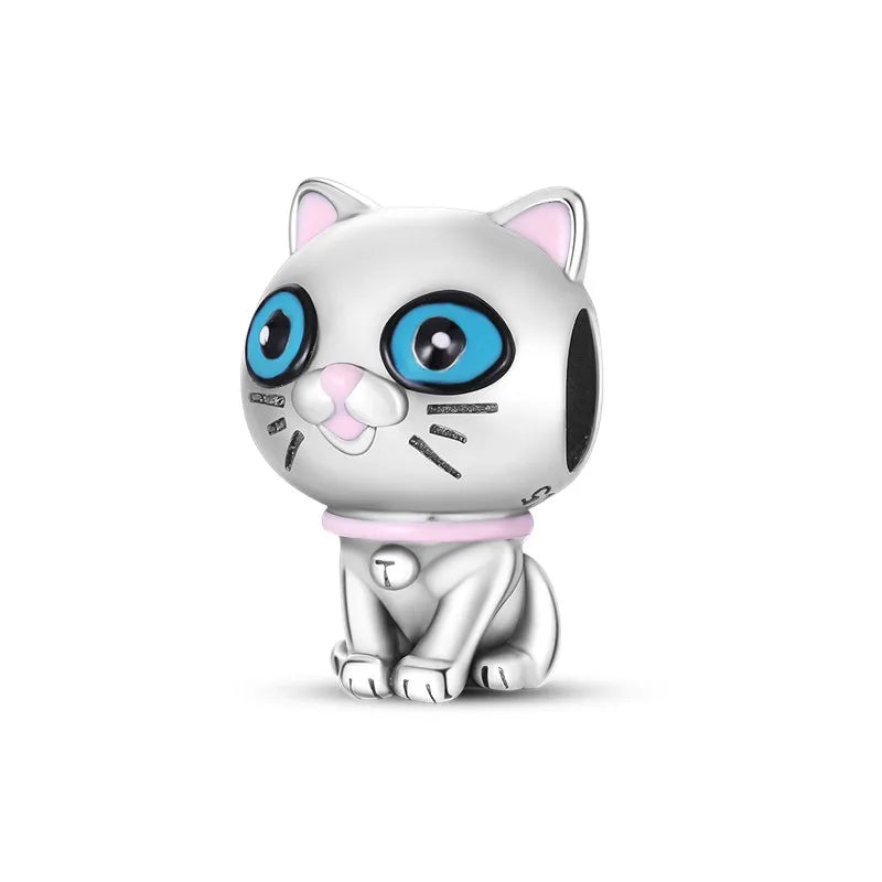 Cat Collection 925 Sterling Silver Charms Bead | Persian Bell & Multifarious Cat Dangle Fit Pandora Bracelet Necklace DIY Jewelry