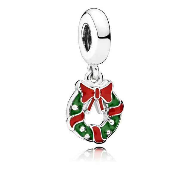 925 Sterling Silver Santa Claus Christmas Tree Elk Socks Charm | Fits Original Pandora Bracelet | DIY Lady Girl Jewelry
