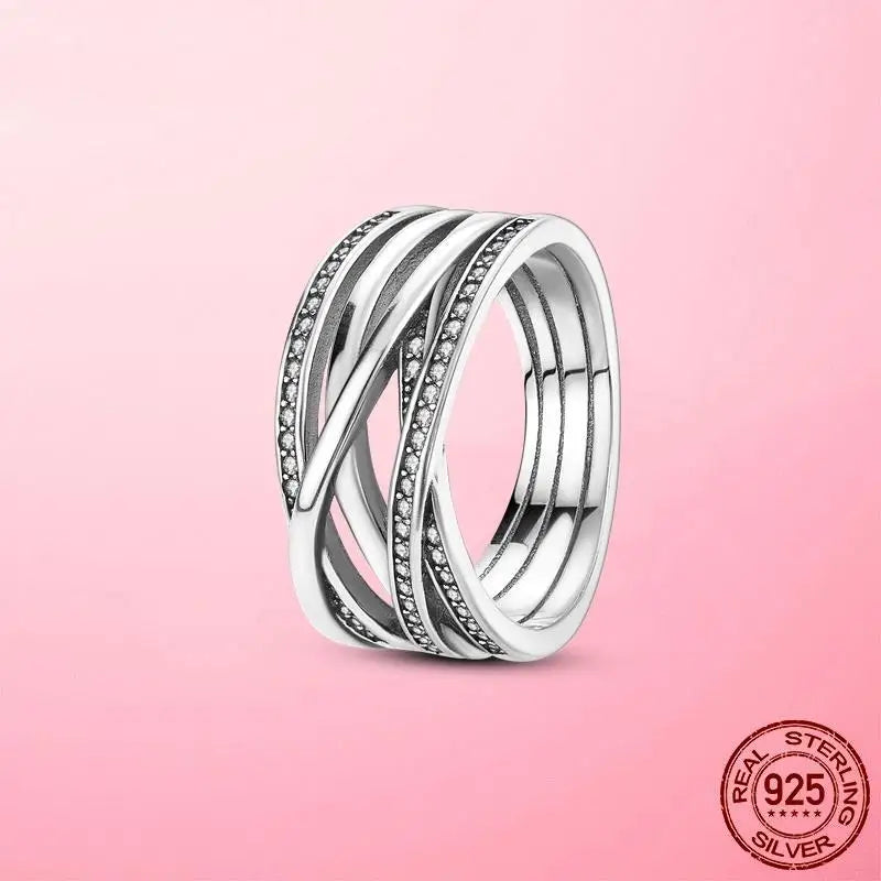 925 Sterling Silver Cocktail Ring Set for Women | CZ Zircon Pave Bridal Wedding & Engagement Jewelry