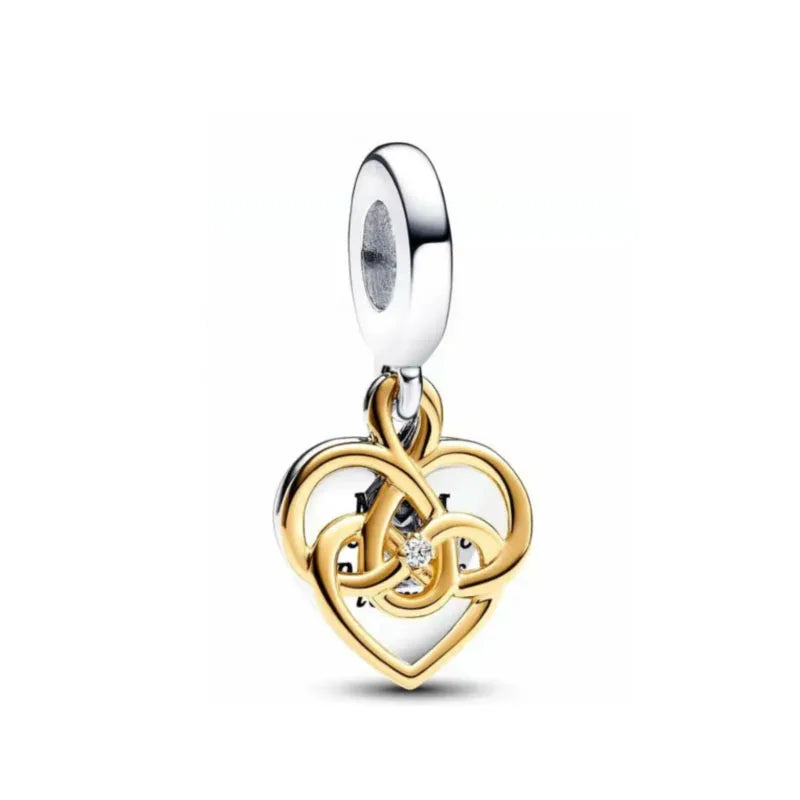 Hot Selling 925 Sterling Silver Blue Heart-Shaped Bead with Feather Pendant | Fit European Original Bracelet DIY Exquisite Jewelry