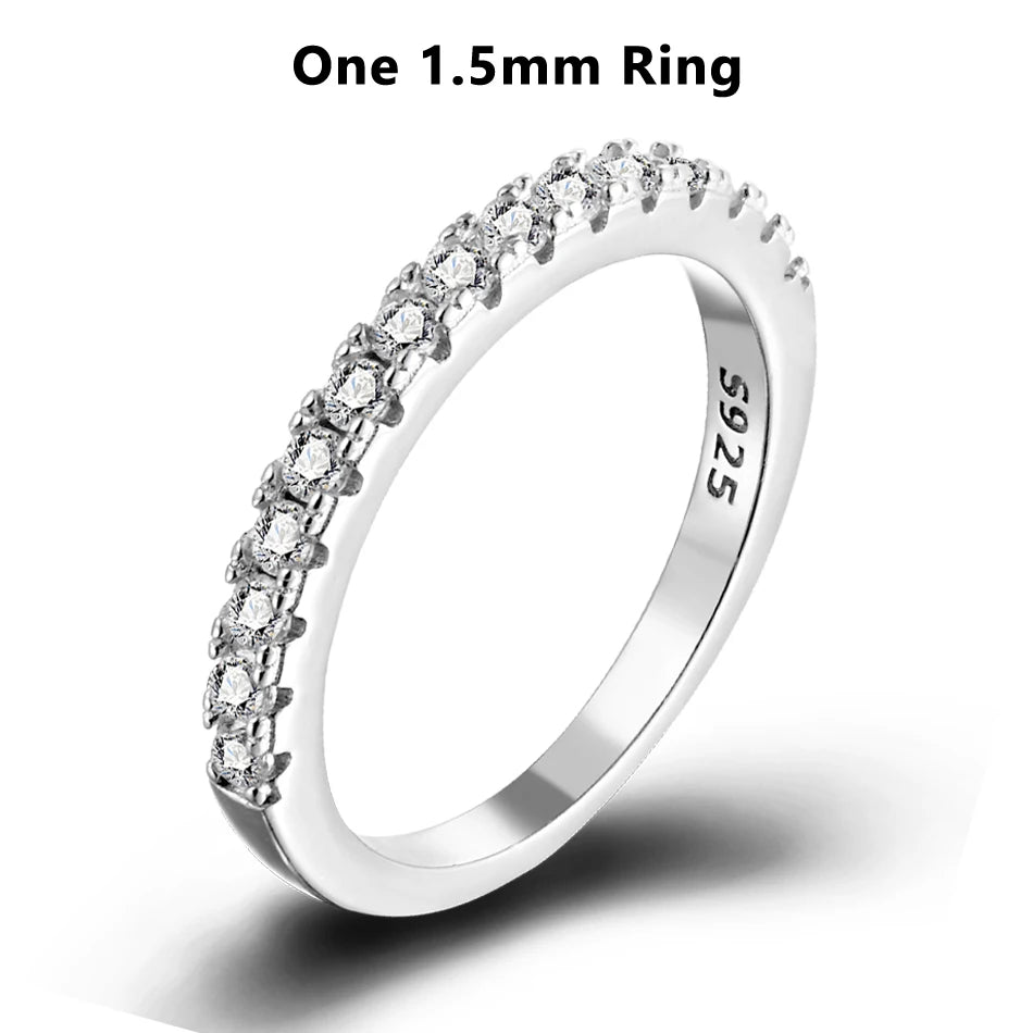 URMYLADY 3 Carat Moissanite Ring Set for Women – 925 Sterling Silver Four Claw Band, 18K Gold Plated