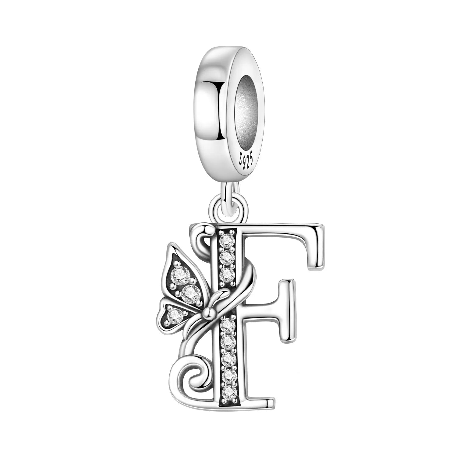 Original S925 Sterling Silver Butterfly & A-Z Letter Beads – DIY Bracelet & Necklace Jewelry