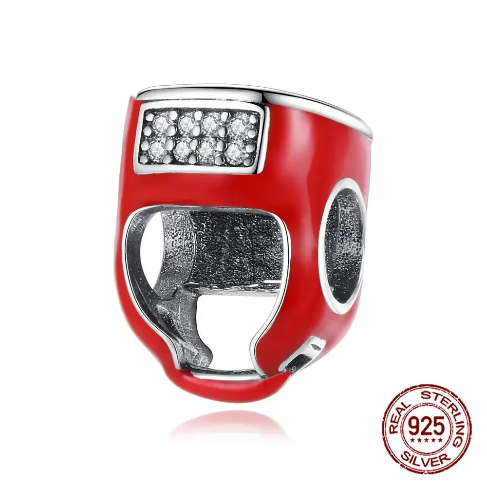 925 Sterling Silver Red Series Charms | Heart, Car & Strawberry Dangle Beads for Original Bracelet DIY Jewelry