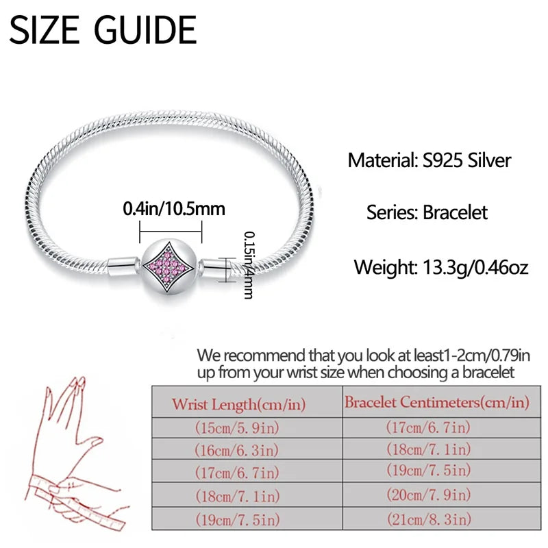 S925 Sterling Silver Snake Bone Chain Bracelet | Pandora Fit DIY Jewelry