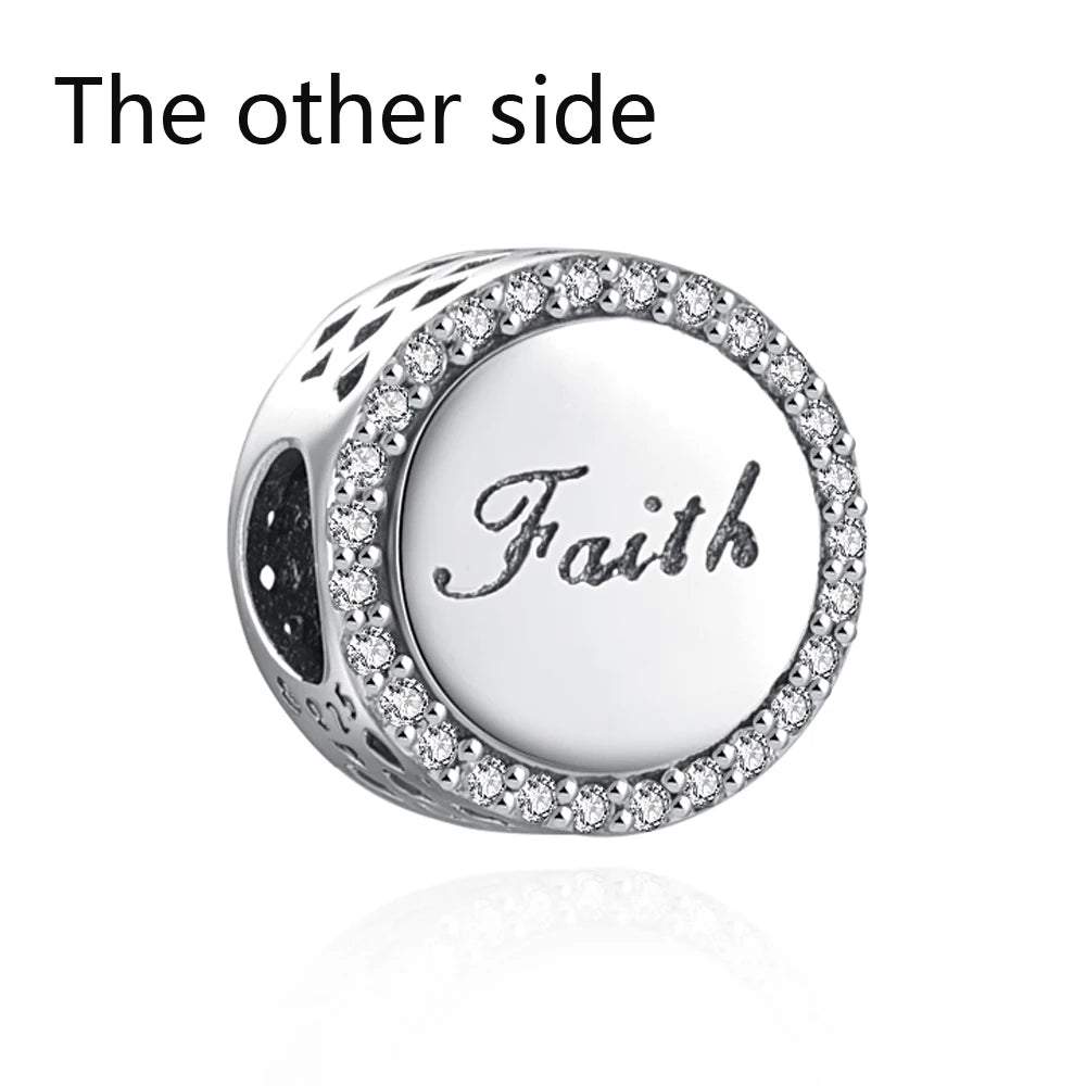 New 925 Sterling Silver Cross, Hope, Alarm Clock & Paw Charm | DIY Fine Beads for Original Bracelets & Pendant Charms for Women