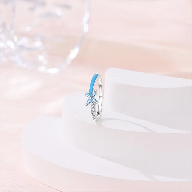 925 Sterling Silver Rings Collection | Bow, Heart, Sun, Moon & Star Zircon Rings for Women Jewelry Gift
