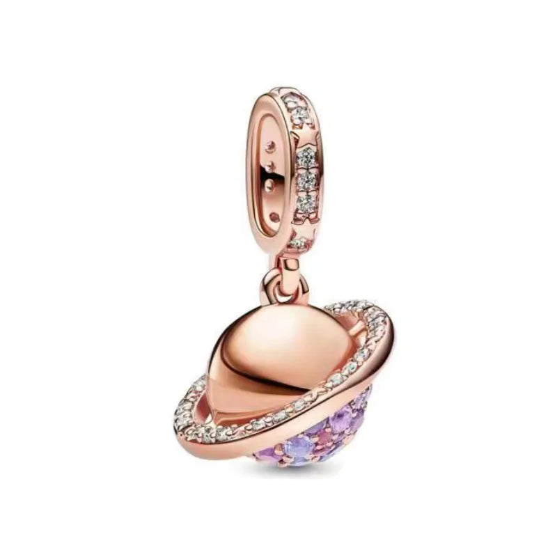 Hot Selling Rose Gold Firefly & Key Pendant Bead | 925 Sterling Silver Charm for Original European Bracelet