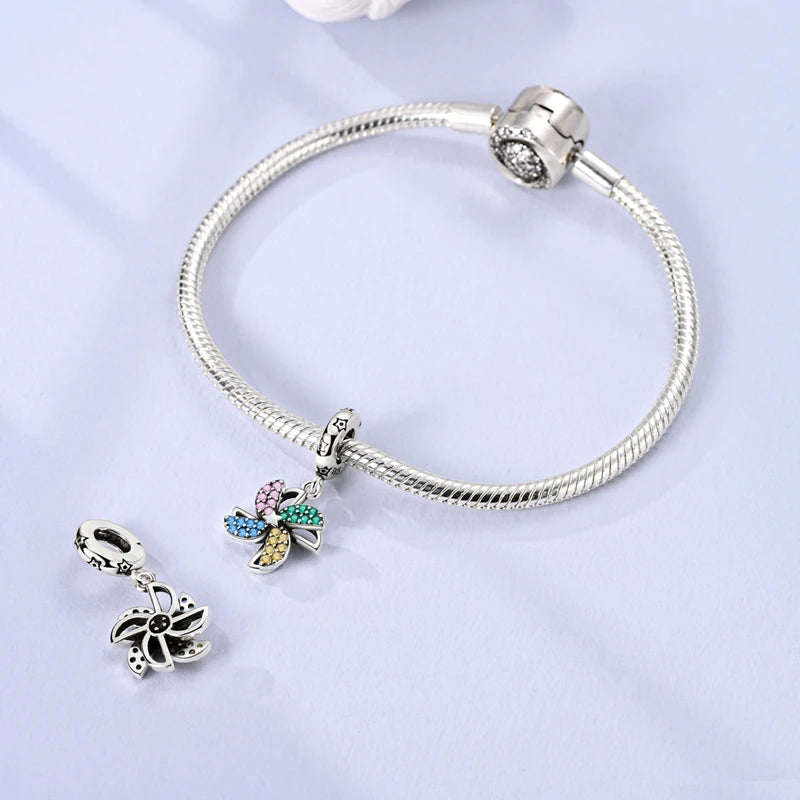 2025 925 Silver Daisy Tulip Pansy Flower Charms Bead | Fit 3mm Original Bracelets DIY Jewelry Gift