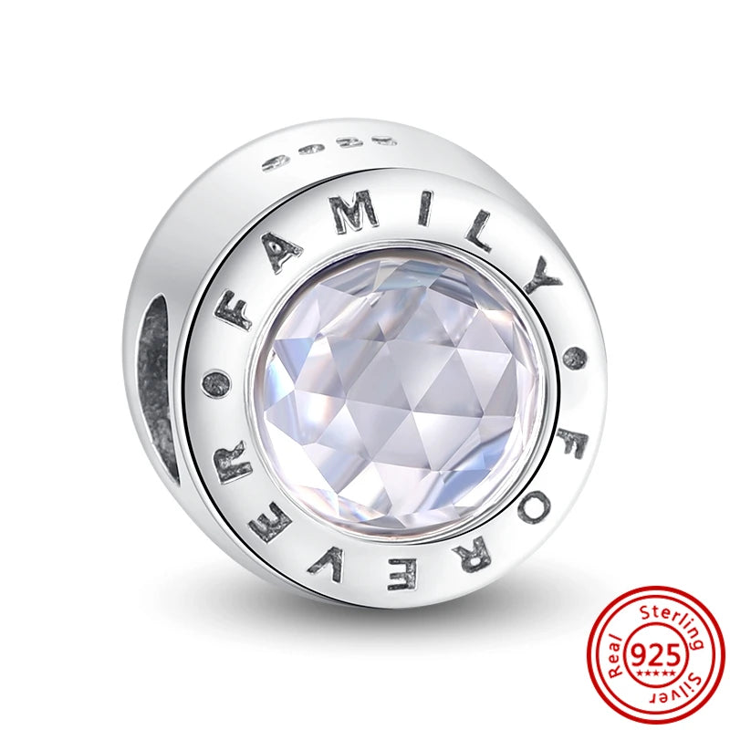 925 Sterling Silver Heart Pave Zircon Family Tree Charm | Fits Original Bracelet Women’s Luxury Jewelry Gift