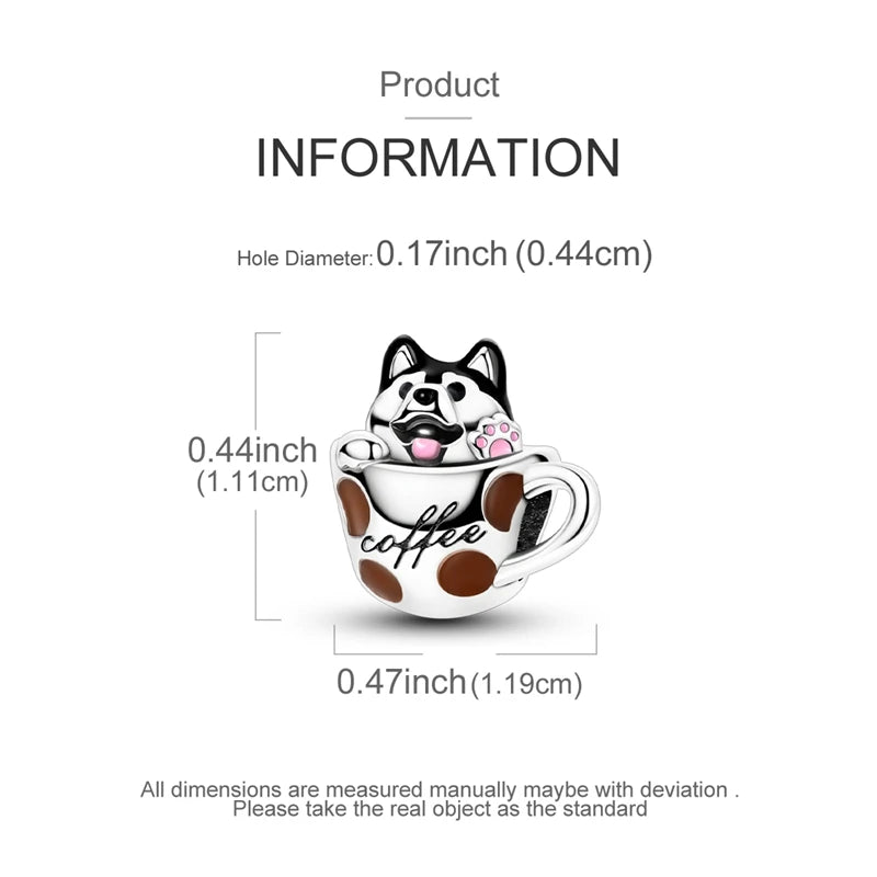 925 Sterling Silver Dog & Cat Animal Series Charms | Pet Beads for Original Bracelet & Necklace DIY Jewelry for Women