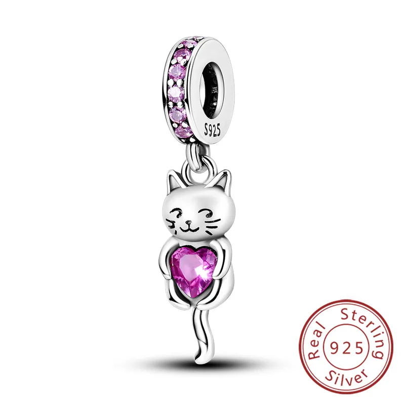 Cute Animal Puppy & Cat Charms | Fit Original 925 Sterling Silver Bracelet – DIY Women’s Fine Jewelry Beads
