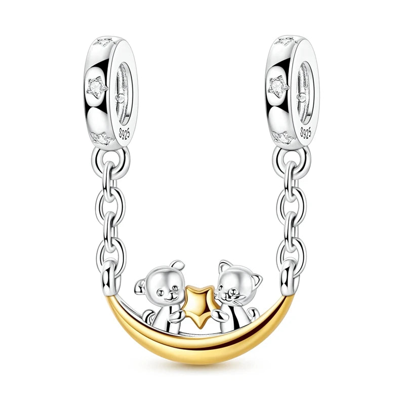 Hot Sale 925 Sterling Silver Moments Keychain Charm | Fit Original Bracelet Beads Women’s Elegant Jewelry Gift