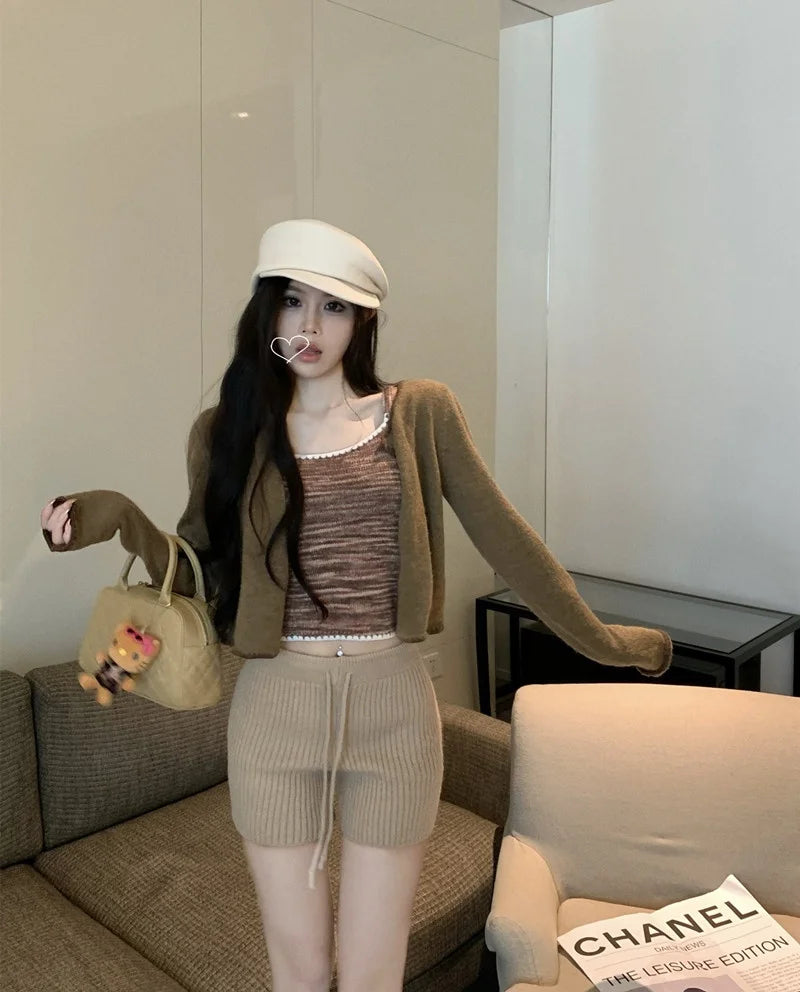 High Waist Knitted Wool Wide-Leg Pants for Women – Autumn Casual Straight Bootcut Trousers