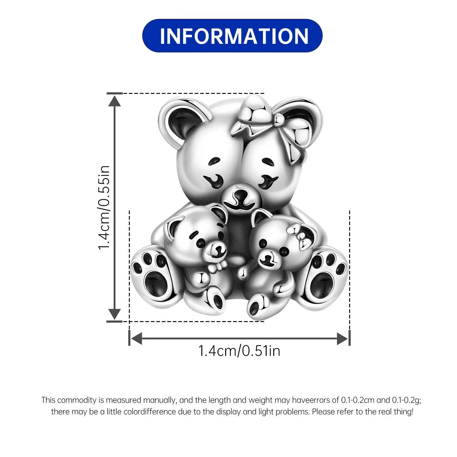 925 Sterling Silver Cute Raccoon Charm Bead | Animal Bracelet Decoration DIY Jewelry Birthday Gift