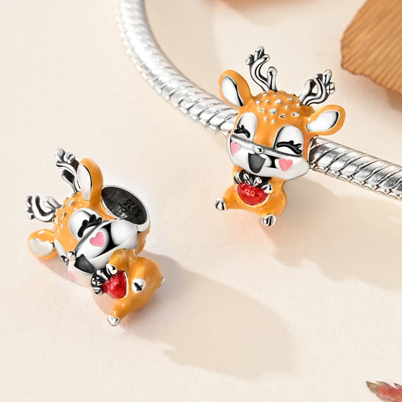 Halloween 925 Sterling Silver Charms | Pumpkin Skeleton Witch Bat Beads for Bracelet DIY Jewelry