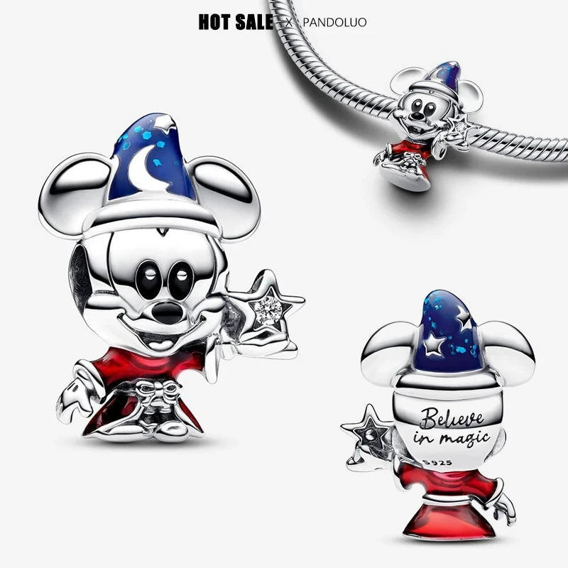 Hot Sale New Disney Cartoon Animal 925 Sterling Silver Lilo & Stitch Charm Bead Bracelet