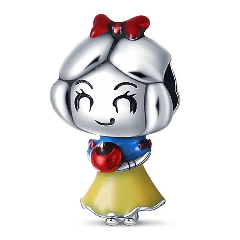 925 Sterling Silver Disney Princess Series Charms | Fit Original 3mm Bracelet Necklace Women DIY Jewelry Gifts