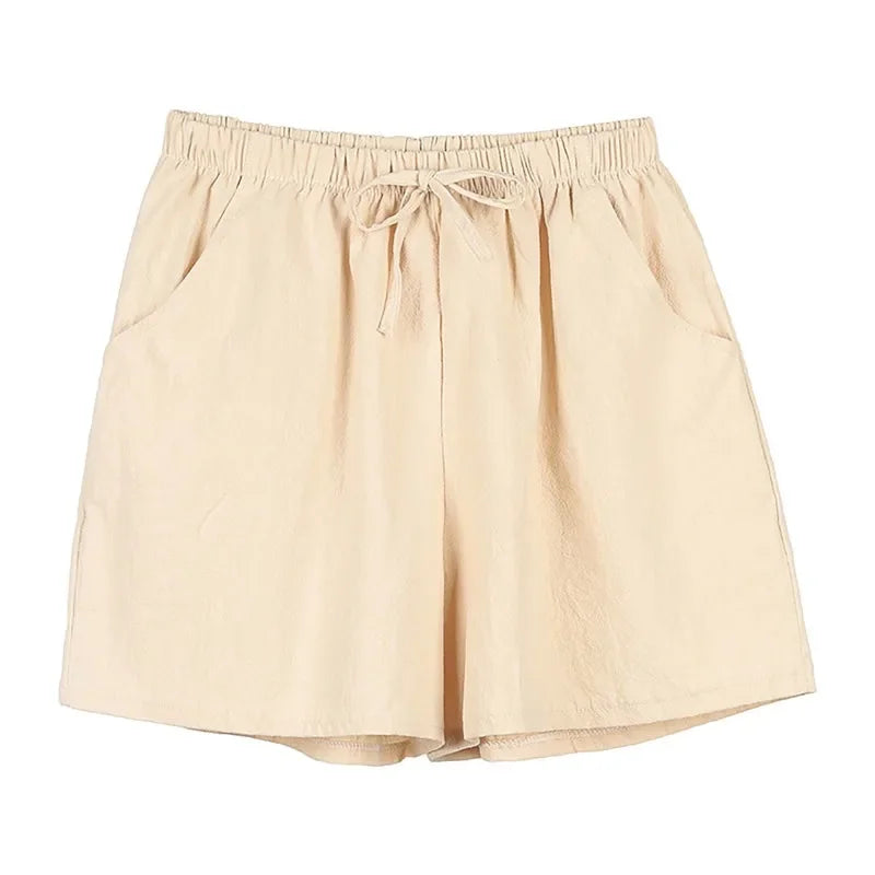 ☀️ Cotton Linen Women's Sport Shorts 🩳 Summer High Waist Solid Black Shorts 👖 Fashion Plus Size Casual Short Pants