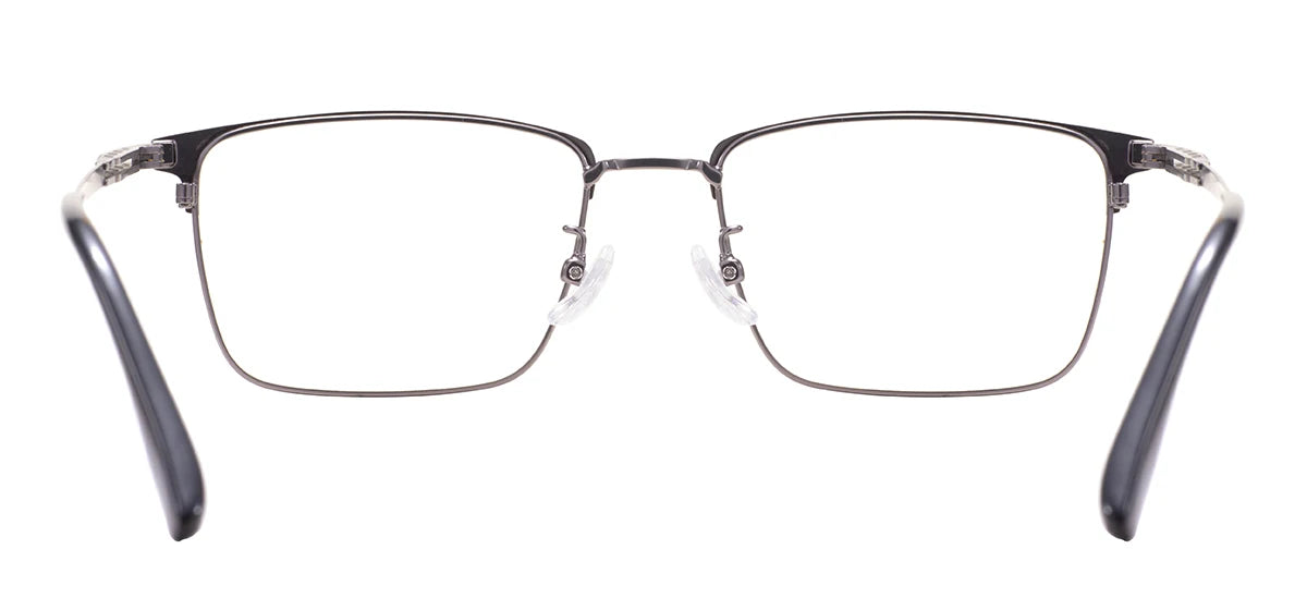 Rectangular Metal Browline Glasses Frame – Comfortable Large Full Rim Business Eyewear for Men
