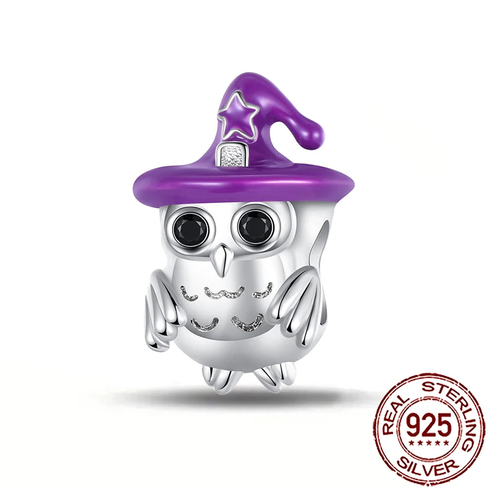 Gothic 925 Sterling Silver Grim Reaper Skull Charm Bead Fit Pandora Bracelet