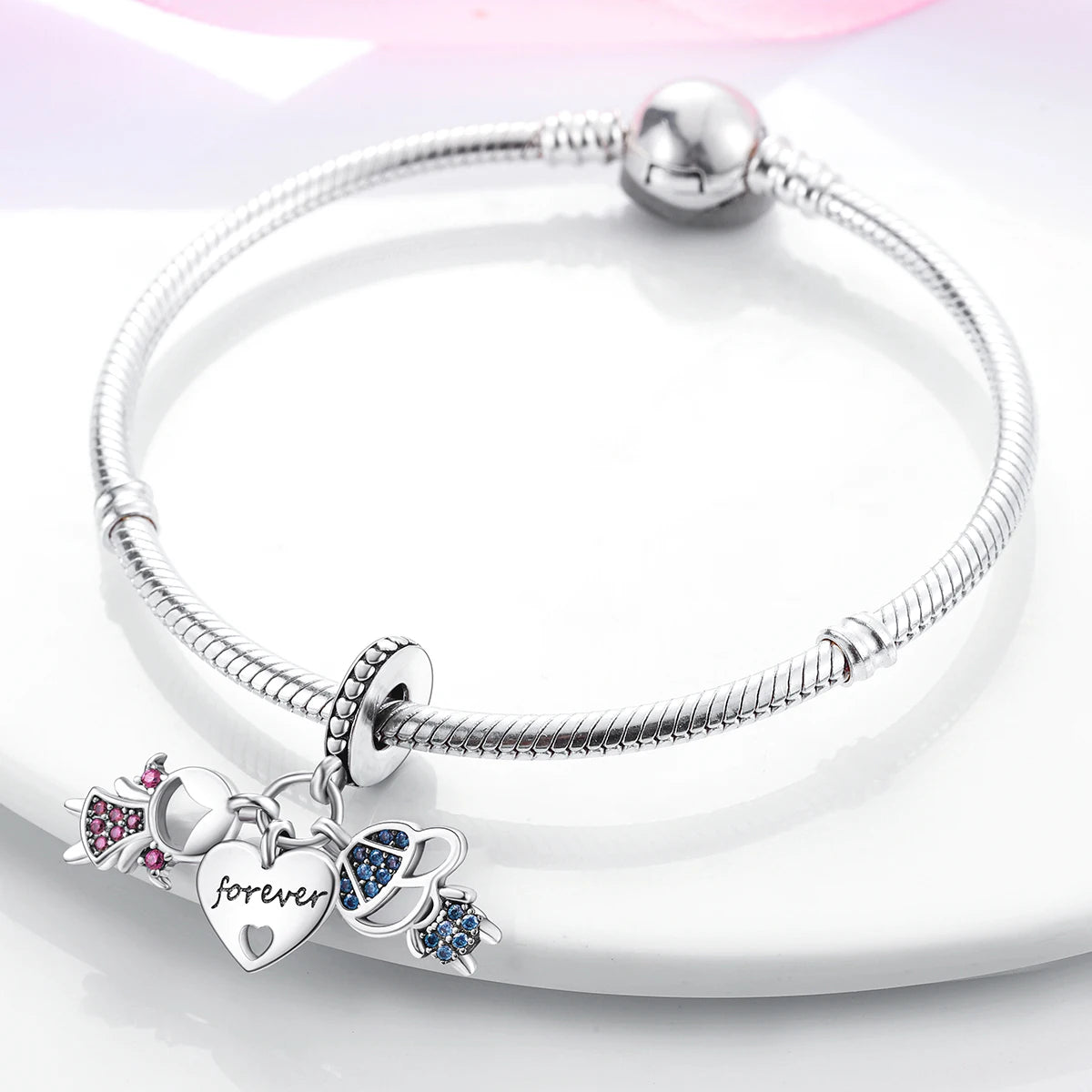 S925 Silver Heart Love Mom Infinity Charm | Dangle Bead Fit Bracelet Jewelry Mother’s Day Gift