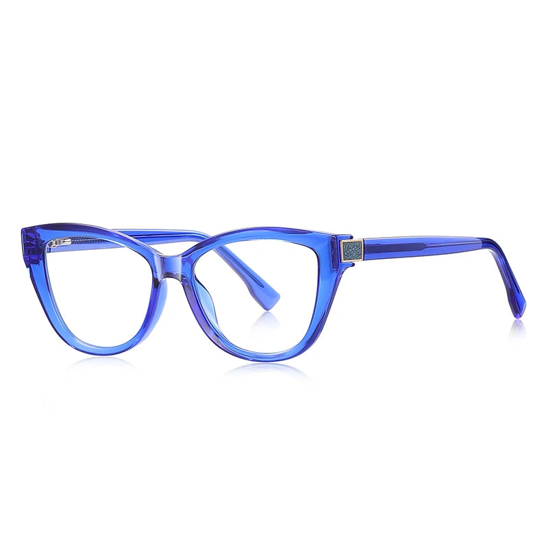 Fashion Women Myopia Glasses – Big Frame TR90 Anti-Blue Light Luxury Cat Eye | Custom Prescription Eyewear 0 to -6.0