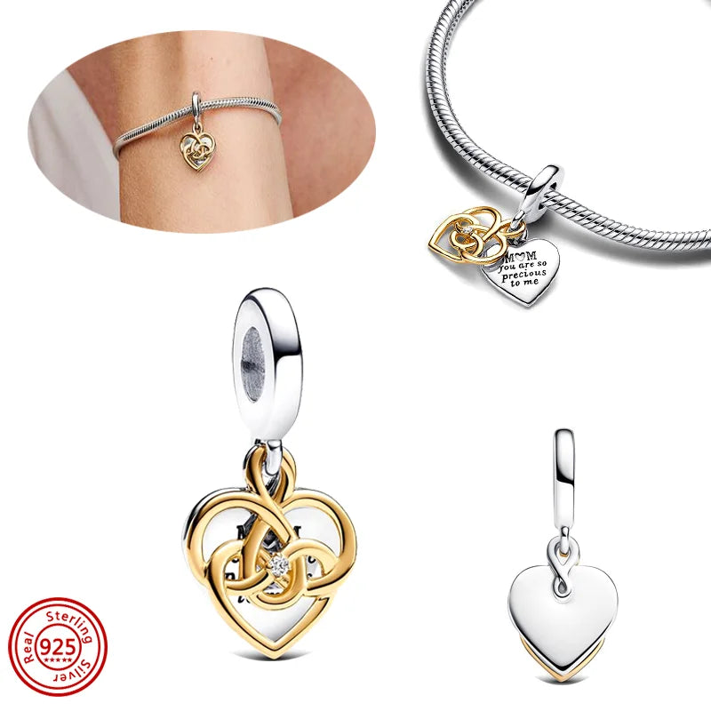 New 925 Sterling Silver Black & White Zircon Bee Butterfly Charms | Fit Original Bracelet Pendant DIY Women Jewelry Gift