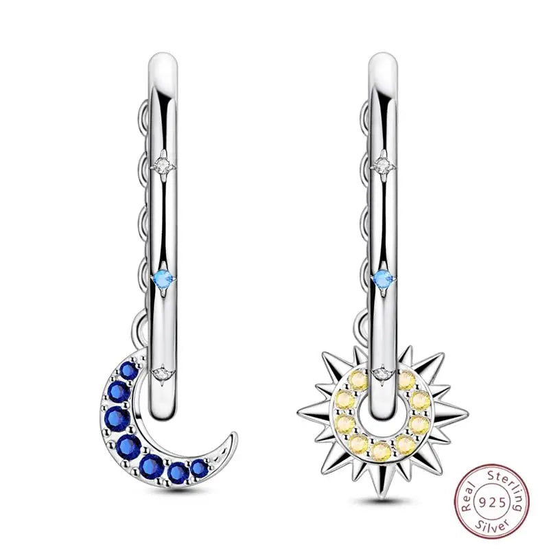 New Original 925 Sterling Silver Sweetheart Bow & Crab Ocean Earrings | Donut Zircon Round Design Women’s Fine Jewelry