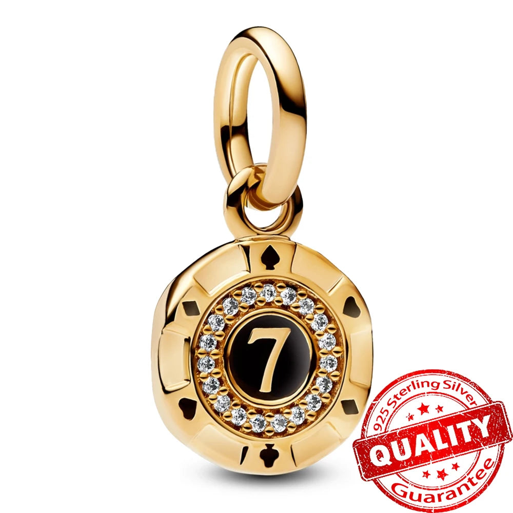 Authentic 925 Sterling Silver Rose & Cherry Blossom Medallion Charm for Bracelet & Necklace DIY