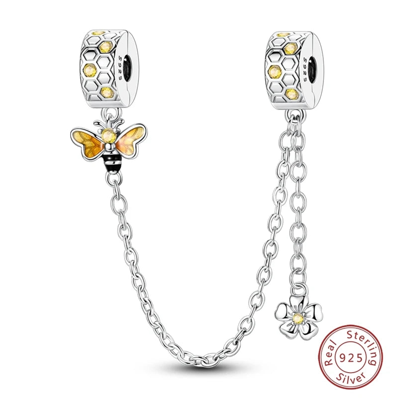 925 Sterling Silver Animal & Love Charms | Cat, Elephant, Bear, Swan & Easter Egg Beads Fit Original 3mm Bracelets DIY Jewelry