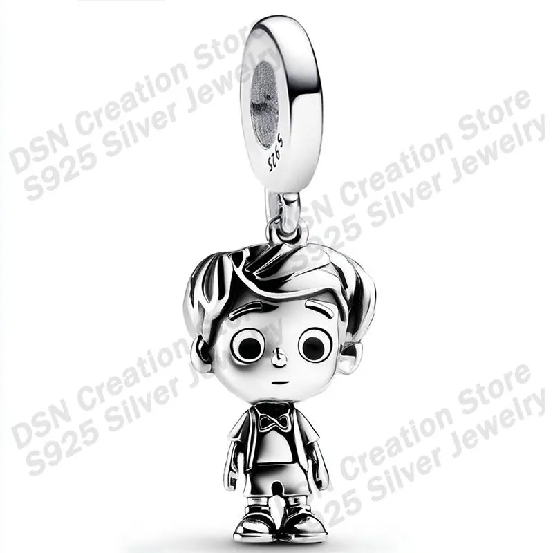 925 Sterling Silver Disney Charms | Stitch, Mickey & Cheshire Cat Beads for Original Bracelet Halloween Jewelry Gift