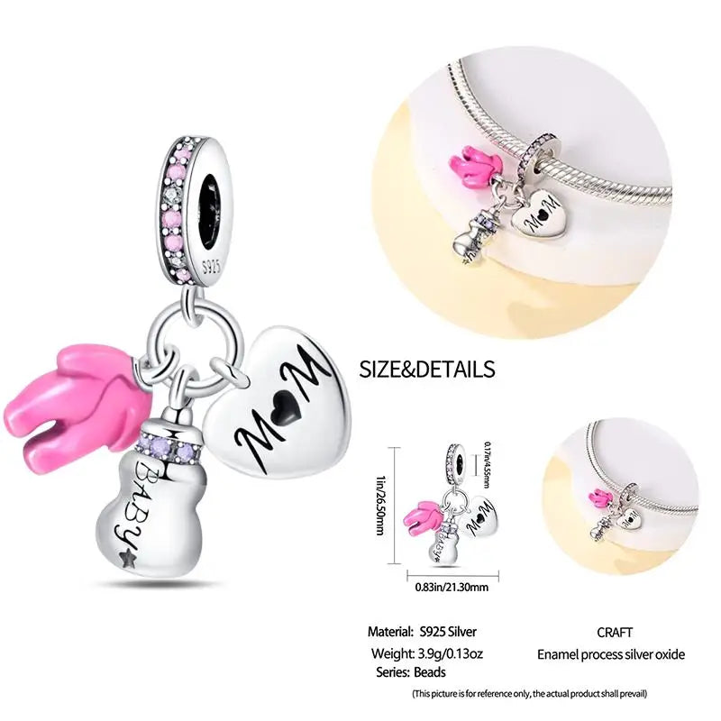 925 Sterling Silver Flying Bird & Butterfly Safety Chain Charm Beads for Original 3mm Bracelet – DIY Jewelry Gift