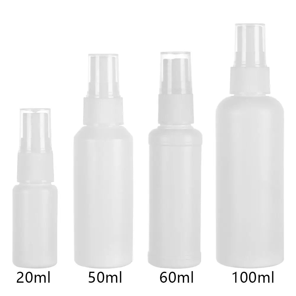 20/50/60/100ml Refillable White Plastic Spray Bottles – Travel Atomizer Containers | Empty Perfume Flask with Fine Mist Small Sprayer