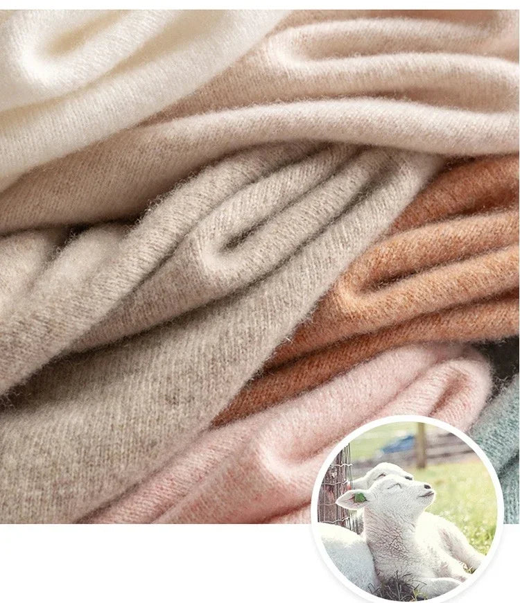 2025 Thick Warm Turtleneck Sweater for Women | Loose Fit Knitted Pullover | Autumn Winter Solid Color Jumper