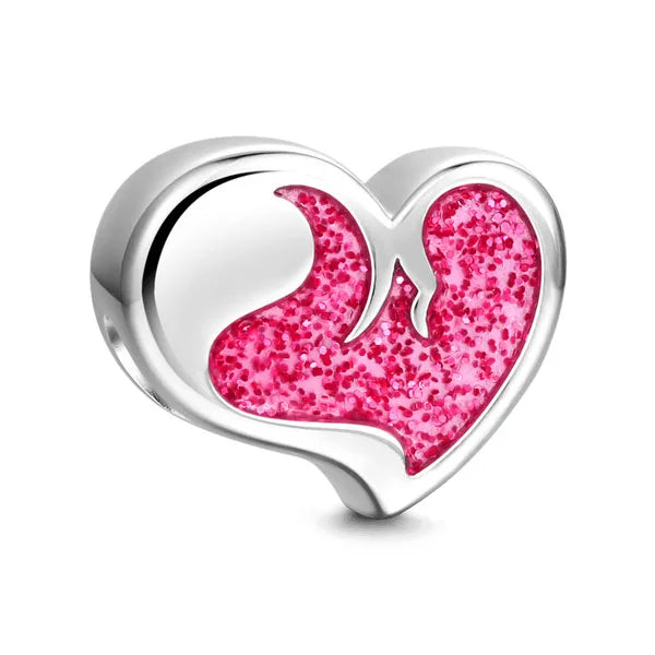 925 Sterling Silver Monkey, Dog Paw & Heart Mom Charm | Fits Original European Bracelet DIY Jewelry Gift