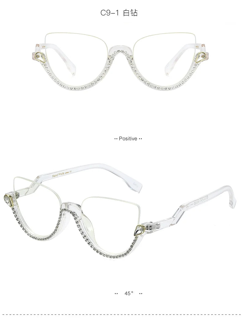 TANOXI Anti Blue Light Kardashian Flat Shield Sunglasses for Women – Y2K Punk Diamond Cutting Semi-Rimless Fashion Eyewear