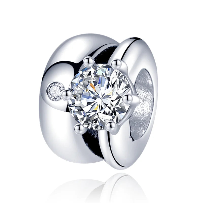 925 Sterling Silver Colorful Charms – Rose, Crown, Rainbow & Heart Dangle Beads Fit Pandora Bracelet & Necklace